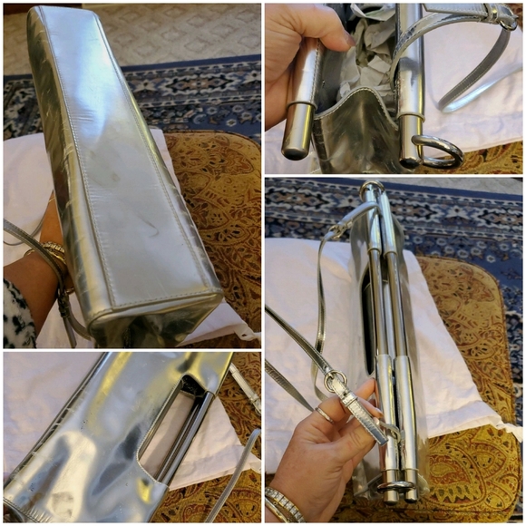 (Duplicate Listing) PRADA Vitello Daino Bar in Silver· Authentic w Cards & Bag - Picture 13 of 16